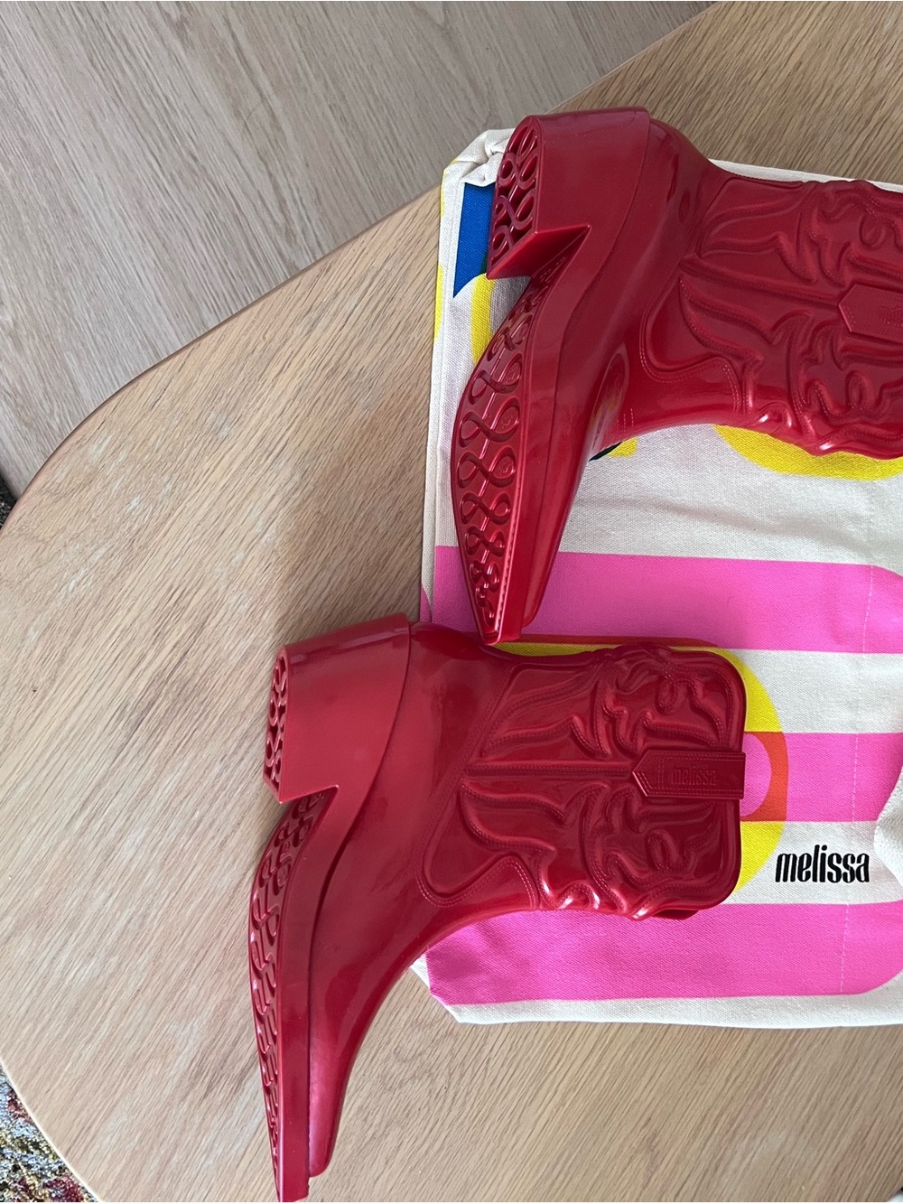 Melissa Red jelly Texas Western cowboy boots brand new - Picture 8 of 10